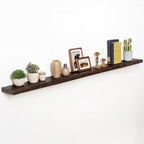 72" Floating Shelves, Live Edge Elm Wood Floating Shelf for Wall, Wall-Mounted Display Shelves with Invisible Heavy-Duty Bracket, Long Floating Shelf for Bathroom, Kitchen, Living Room, Walnut Color