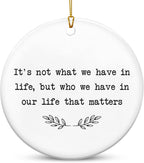 TEEZWONDER Inspirational Gifts for Women Men - Ceramic Christmas Ornaments 2025 for Tree Decorations - Mom Dad Gifts for Sister Brother Grandma Grandpa, Friend Gift Ideas