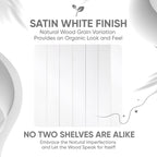 Homeforia White Floating Shelves 24 inch, High End Solid Real Wood 24inch Bathroom Floating Shelf for Wall Mounted, White Wooden 24in Floating Shelves, Heavy Duty Bracket, 24 X 6.5 X 1.75 in, Set of 3