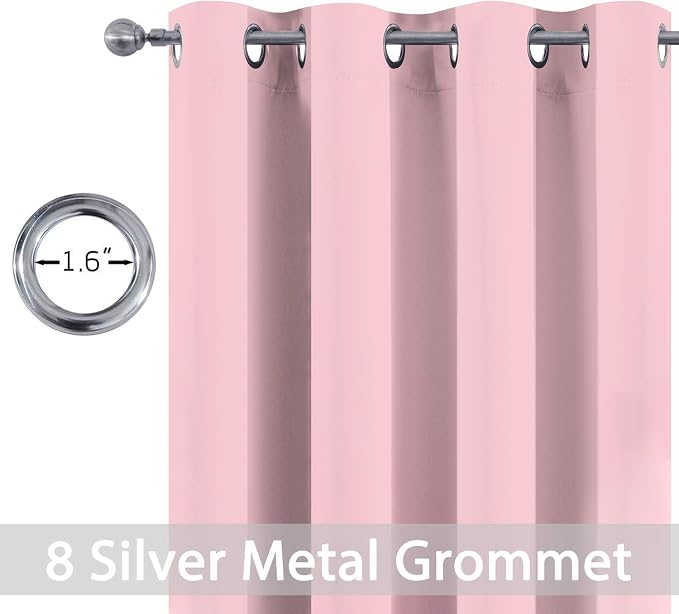 Yakamok Room Darkening Curtains 52x84 inch Long Pink-Living Room | 2 panels - Image 4