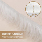 White Faux Fur Sheepskin Rug 6x9 Fuzzy Fur Rug Fluffy Carpet - Image 8