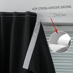 Room Darkening Curtains with Adhesive Backing Tool Free Hanging Window Drapes - Image 7