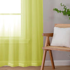 Lemon Sheer Curtains for Living Room 54 Inch Length 2 Pcs, Solid Color Voile - Image 6