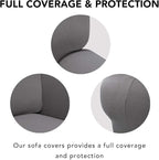 PureFit Stretch Oversized Couch Covers Fleece Sofa Slipcovers Light Gray | - Image 3