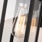 mirrea 11" Classic Outdoor Wall Sconce 1 Light in Matte Black Rectangular Metal Frame and Clear Glass Shade Waterproof Porch Light Patio Light Pack of 2