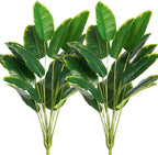 Melorca&Guilla Artificial Plants 2PCS 30“Artificial Bird of Paradise Plants,Faux Banana Tree,Fake Plants Tropical Greenery Shrubs Bushes for Garden Porch Window Box Shop Office Home Décor