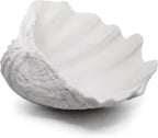 Accessoryway Extra Large Clam Shells Decorative Bowl-White Sea Shells Decorative Storage Bowls for Coastal Beach theme house table centerpiece decorations & Nautical decor for coffee table-12.4"-1PC