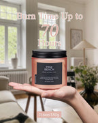 M&SENSE Pink Beach Sands Jar Candle, 11.6oz Pineapple & Coconut Scented Natural Soy Candles for Home Scented, 70 Hour Burn Time, Home Decor Gift for Women, Friends, Family, Colleagues, Couples