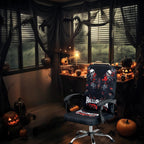 Halloween Office Chair CoversHorror Bloody Handprints Footprints on White Horror Theme Print Stretchable Slipcover for Modern Simplism Style High Back Boss Chair(No Chair) (Halloween08, L)…