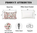 YOUR SMILE Classical Embroidery Jacquard Christmas Red Square Decorative Throw Pillow Case Cushion Cover,12x20 inch