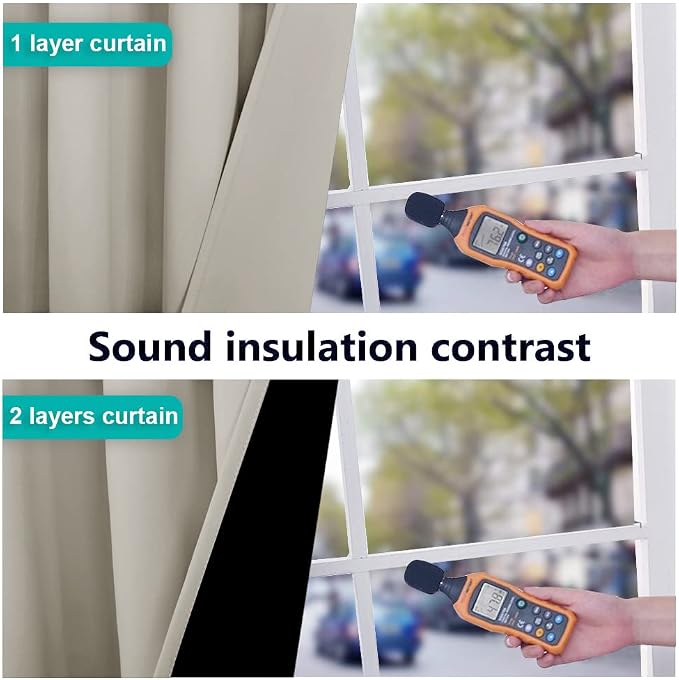 NICETOWN 100% Blackout Window Curtain Panels, Cold and Full Light Blocking - Image 3