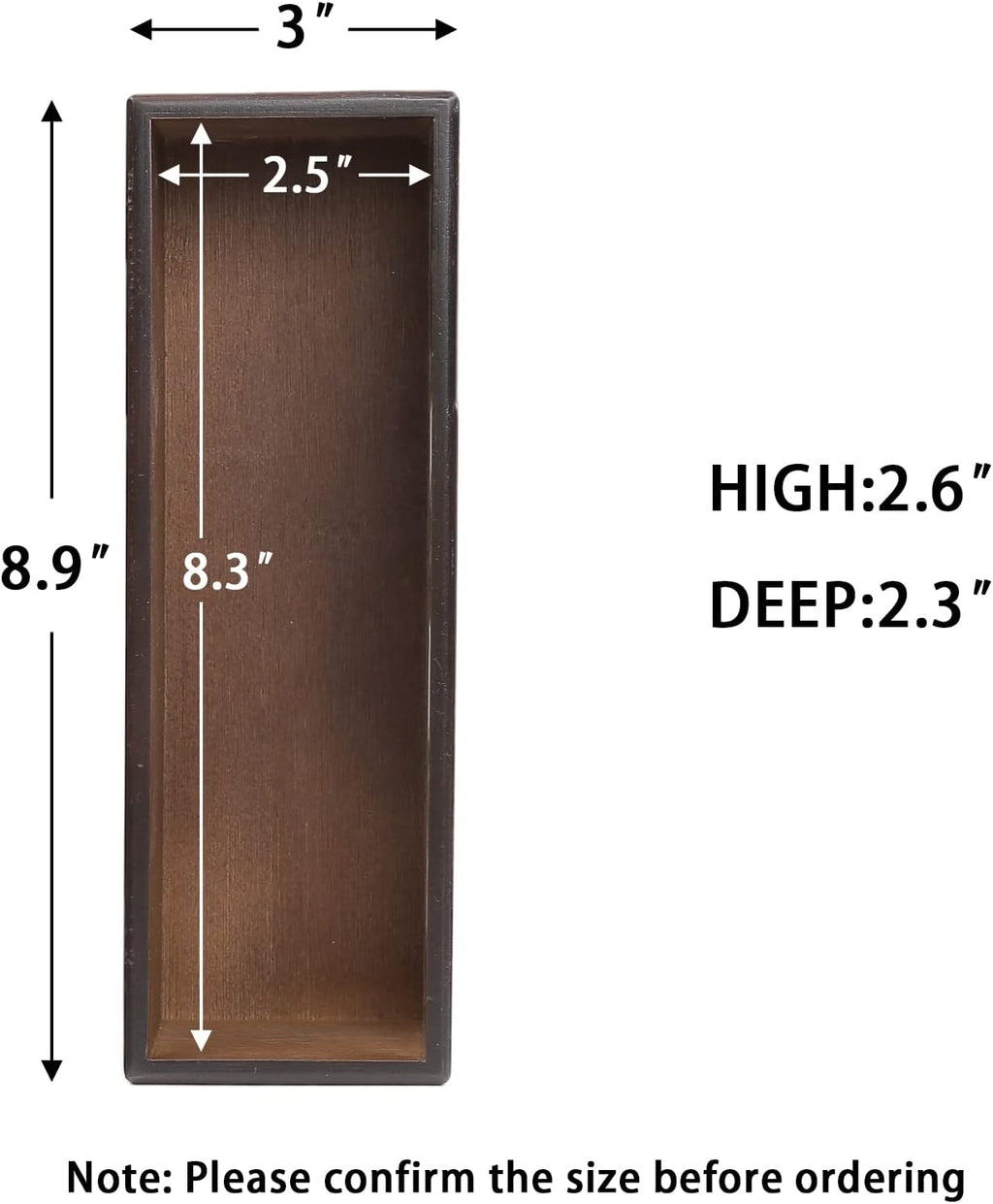 Bamboo Drawer Organizer - Kitchen Utensil Organizer Silverware Tray Cutlery Holder，Office Desk Supplies and Accessories,8.9 * 3 * 2.6,Nut-brown