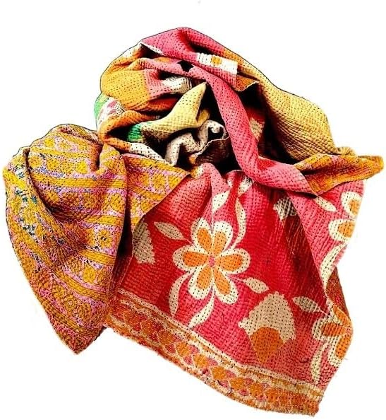 Wholesale Mix lot Tribal Kantha Quilts Reversible Vintage Cotton Bedspread Sari Throw Old Assorted Patches Bed Cover Rally (1 Pc)