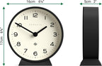 NEWGATE® M Mantel Echo Desk Clock | Modern Round Design | Black | Easy to Read Numbers | Contemporary Style for Desk, Table, Shelf or Bedside