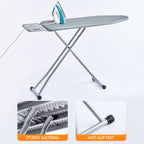 Ironing Board, Heat Resistant Cover Iron Board with Steam Rest, Non-Slip Foldable Ironing Stand. Heavy Sturdy Metal Frame Legs Iron Stand(13 * 34 * 53 Inches) (Silver Gray)