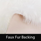 Latepis White Round Rug 5ft Faux Fur Sheepskin Circle Rug - Image 4