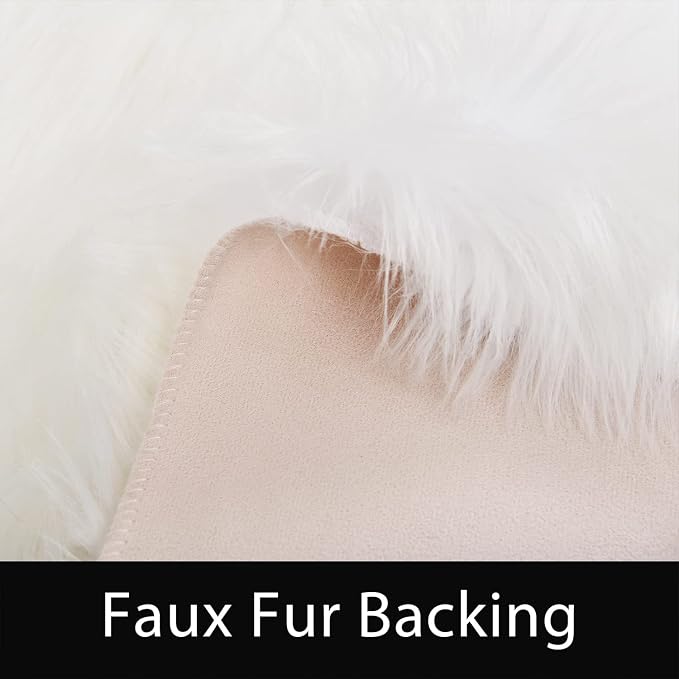 Latepis 10x14 Area Rugs White Faux Fur Washable Super Large Rug - Image 4
