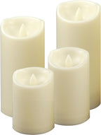 CANDLE CHOICE Waterproof Outdoor Battery Operated Flameless Candles with Auto Timer Flickering Plastic Resin Electric LED Pillar Lights for Lantern Patio Garden Wedding Party Decorations Pack of 4