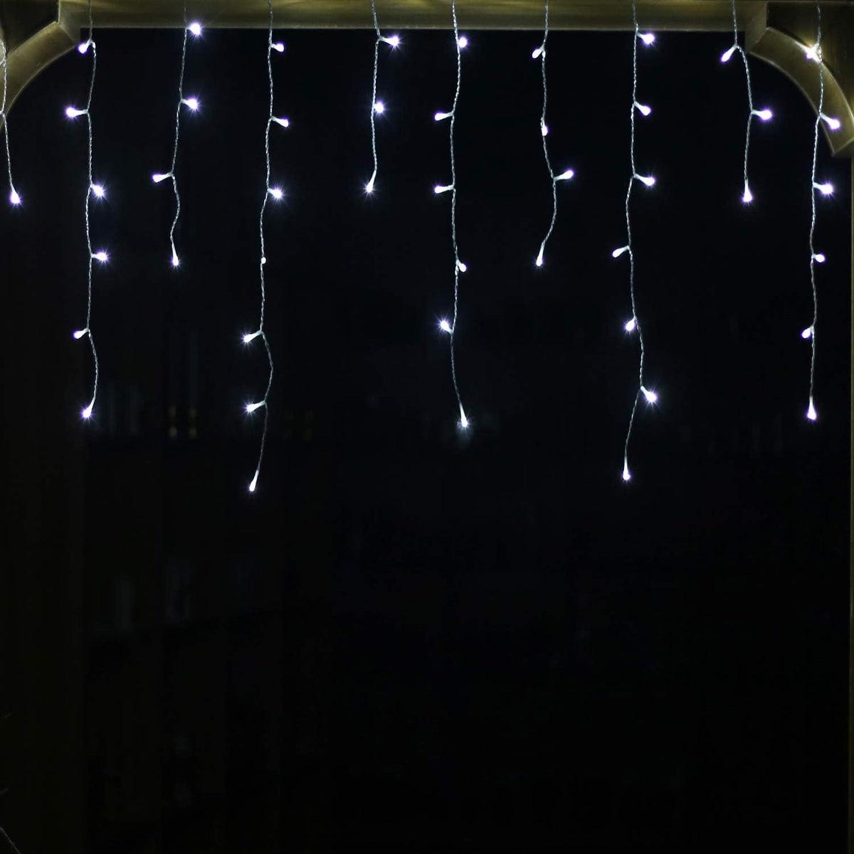 YASENN 300Led Icicle Style String Lights 29.5FT,Update Connectable 8 Lighting Modes with Timer Icicle Lights for Home Garden Outdoor Indoor Eave Decor (Cool White LED White Cable)