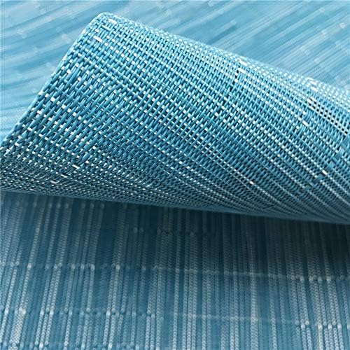 Placemats Set of 6 for Dining Table Heat-Resistant Washable Place Mats Woven Vinyl Kitchen Table Mats Easy to Clean,Blue