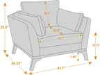 Large-Sized Accent Chair, Thick Cushion Bedroom Reading Chair, Comfortable Living Room Single Sofa， Boucle Camel