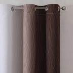Brown and Greyish White Blackout Curtains 42Wx45L 2 Panels | Ombre Curtains - Image 4