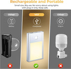 VST Motion Sensor Night Light, Rechargeable Battery Powered Led Light with Magnetic Suck Installation for Bedroom Hallway Stair Nursery Kids Room (2.68 inch 3000K 3Pack Silver)