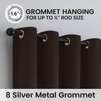 SimpleHome Chocolate Brown 100% Blackout Curtains Room Dark Living Room 84L | - Image 6