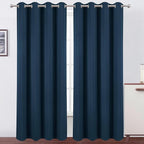Blackout Curtains 52 x 90 Inch Long Navy Blue Curtains Set of 2 Panels Room by Lemomo