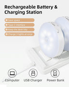 EZVALO Under Cabinet Lighting with Charging Station,1000mAh Rechargeable Puck Lights with Remote, 3 Color Temps & 12 RGB Closet Lights, Dimmable Motion Sensor Lights for Shelf, Kitchen (3 Packs)