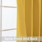 Yakamok Room Darkening Curtains 52x108 inch Long Mustard Yellow-Bedroom | 2 - Image 5