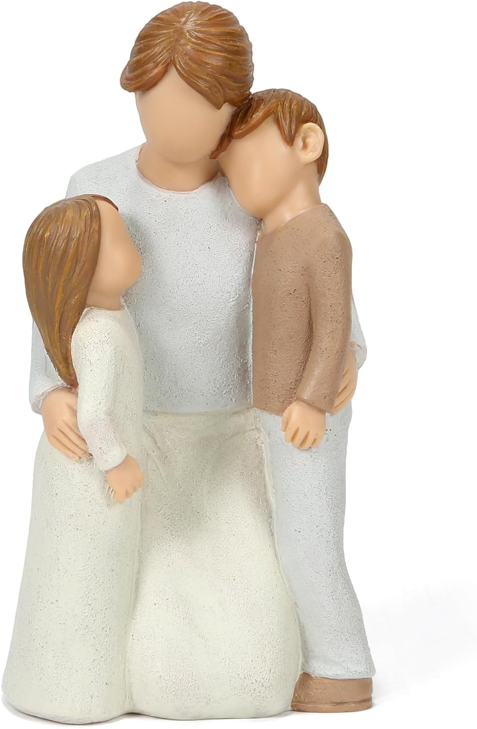 Mom and 2 Kids Figurines, Mother Cuddle Kids Statues, Sculpted Hand-Painted Figures Love My Mom Gift for Mother’s Day Anniversary Birthday Christmas