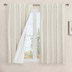 54 Inches 100% Blackout Linen Curtains by LAMIT