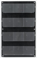 Displays2go Wall Pamphlet Display, Acrylic, 12/24 Adjustable Slots, Aluminum Standoffs - Black (2RP12BLK)