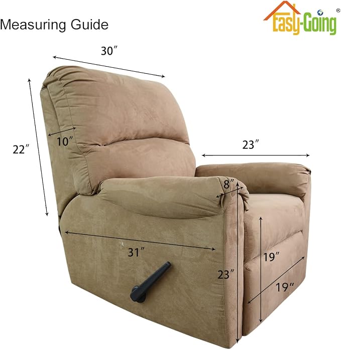 Easy-Going Reversible Couch Cover, Recliner 19 in, Coffee/Ivory | Machine - Image 6