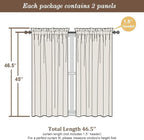 Chyhomenyc Hunter Green Sheer Curtains 45 Inch Long 2 Panels, Short Voile Drapes - Image 2