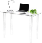 Acrylic Desk, Modern Study Table for HomeOffice-Extended Surface Multi-Purpose Console & EntrywayTable, Sturdy Lightweight Design (42.5-inch, Transparent)