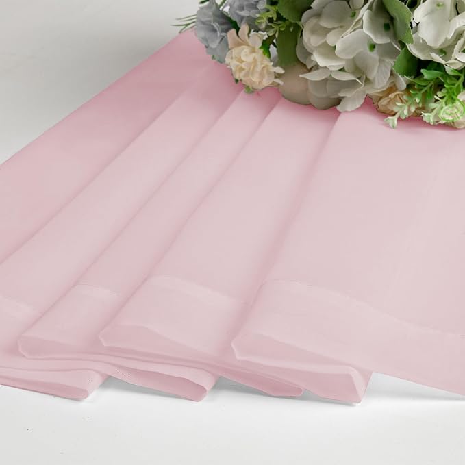 Blush Pink Sheer Curtains 45 Inches Long 2 Panels - Image 5