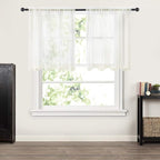 MIULEE 2 Panels Kitchen Tiers Half Window Sheer Curtains 29 X 36 Inch Ivory | - Image 6