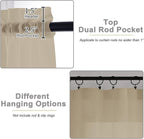 Kitchen Curtains 24 Inch Length Tier 2 Pieces, Taupe Sheer Curtain Solid Soft - Image 4