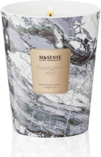 M&SENSE EucalyptusMint Scented Candles for Home, Lead-Free Wick Highly Scented Jar Candles, 14.1 Oz 80 Hours Lasting Burning Candles Gifts for Women, Relaxing Aromatherapy Candle for Stress Relief