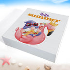 Hello Summer Decor Flamingo Decorations Summer Gnome Wooden Sign Rustic Home Decor 5 x 5 Inches