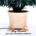 32 inch Green 5-Layer LightShow Small Fiber Optic Christmas Tabletop Tree with Gold Pot and Adaptor