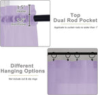 Lavender Sheer Curtains for Bedroom Living Room 96 Inches Long 2 Panels - Image 4