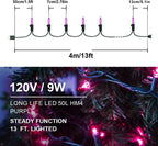 Hopolon Halloween Purple String Lights, 2PACK 50 Mini Fairy Lights Set, Green Wire 13Ft Traditional Halloween Holiday Décor for Home, Christmas Tree, Bedroom, Patio, Wedding (2pcs Purple)