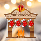 Stocking Personalized Family Christmas Acrylic Ornament 2025-3D Inflated Effect Custom Name Hanging Stock up to 10 Members, First Xmas as A Family Ornament Gifts