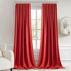 MIULEE Christmas Red Back Tab Blackout Curtains 52x102 Inch Long 2 Panels | Rod - Image 9