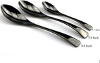 JASHII 18/10 Stainless Steel 20 Piece Mirror Polished Black Flatware Set,Dinner Knife Fork Salad Fork Coffee Spoon，Service for 4 ，Black Utensil Sets