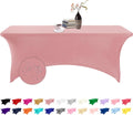 Spandex 6ft Waterproof Table Cover for Party,Wedding, Banquet, and Events(Dusty Pink)