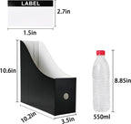 24 Pack Black Cardboard Magazine Holder, Sturdy Book Bins for Classroom Library, 10.6'' ×10.2'' ×3.5'' Inch Vertical File Folder Box